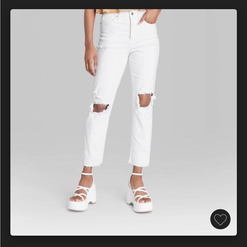 High rise straight cut jeans
